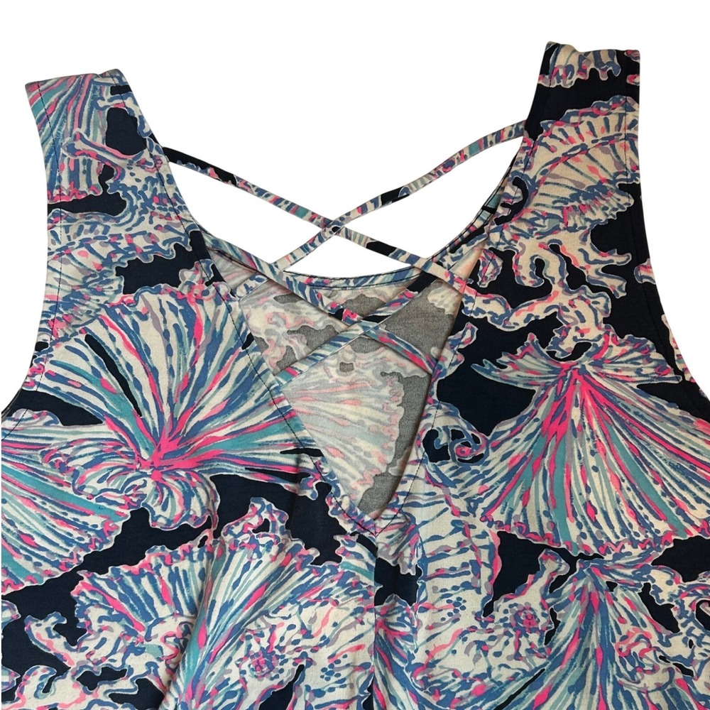 Lilly Pulitzer Kristen Tank Top Shells Bells tropical print Beach Preppy XL - Picture 4 of 6